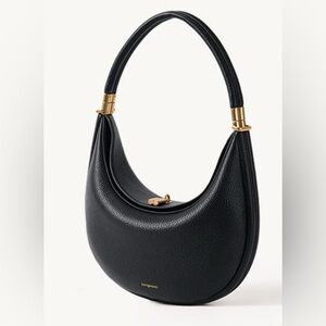 Songmont Black Shoulder Bag with Gold Accents